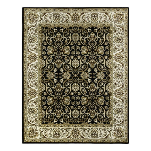 Gertmenian Majestic Croft Traditional Floral Black Indoor Area Rug, 6x9