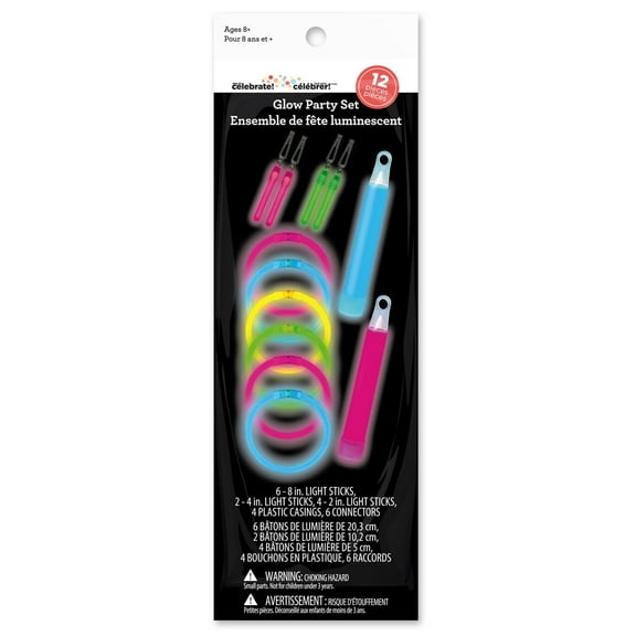 Way To Celebrate! Kit de fête lumineux multicolore, 12 pièces