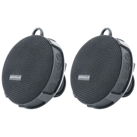 Rockville R-GO 16W IP67 Waterproof Portable Bluetooth Speaker with Bicycle Bar Mount, TF Card, Speakerphone, USB-C, 2-piece