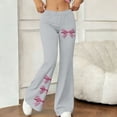 thumbnail image 2 of Women High Rise Flare Sweatpants Wide Leg Baggy Fitness Pants with Pockets Stretch Flattering Casual Loungewear, 2 of 7