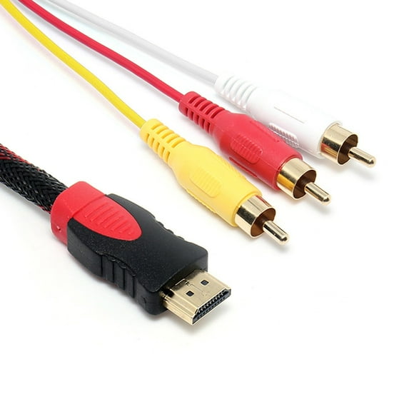 5ft Male to 3 RCA Video Audio AV Cord Adapter for TV HDTV DVD 1080P Display Port 6ft Digital Port