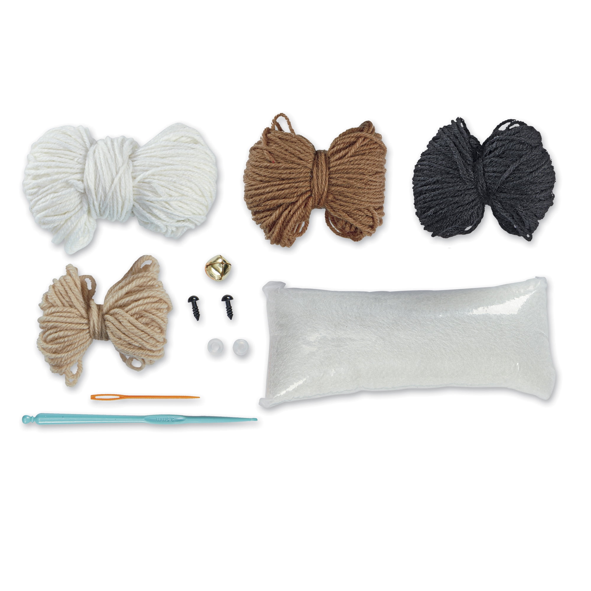 Intermediate Cow Amigurumi Crochet Kit by Loops & Threads – DIY Stuffed Animal Craft Set with Yarn - Fiberfill - Hook - Bell & Instructions - Intermediate Skill Level - Makes 8.5" Plush - 6 Pack
