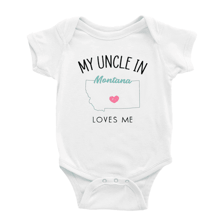 

My Uncle In Montana Loves Me Baby Romper Boy Girl Clothing 12-18 Months