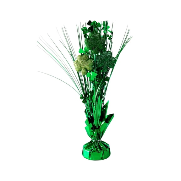 Trefoil Tabletop Bouquet, St. Patrick's Day Green Arrangement Decorative Props, Holiday Centerpiece Decor, 13×2.56 inch