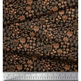 thumbnail image 3 of Soimoi Black Cotton Voile Fabric Leaves & Clover Flower Clip Art Print Fabric by the Yard 42 Inch Wide, 3 of 3