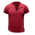 thumbnail image 3 of Gamivast Henley Shirts for Men Short Sleeve Slub Texture Button Placket Tee Shirts Slim Fit Plain Summer Casual Shirts Breathable Daily Beach Holiday, 3 of 6