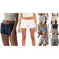 thumbnail image 6 of Douhoow Women Low Waist Lounge Shorts Striped Floral Shorts Bottoms Comfy Sleep Shorts, 6 of 6