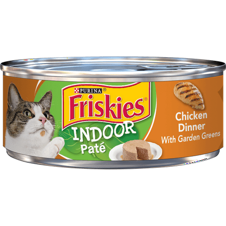 (24 Pack) Friskies Indoor Pate Chicken Dinner with Garden Greens Wet Cat Food, 5.5 oz.