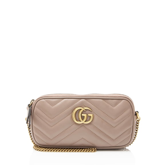 Pre-Owned Gucci Matelasse Leather GG Marmont Small Crossbody