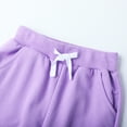 thumbnail image 6 of HILEELANG little Girls （Age:12M-7Y) Cotton Joggers Sweatpants Animal Embroidery Drawstring Waist and Pockets-Pink Purple Casual Athletic Pants for Kids 7T, 6 of 8