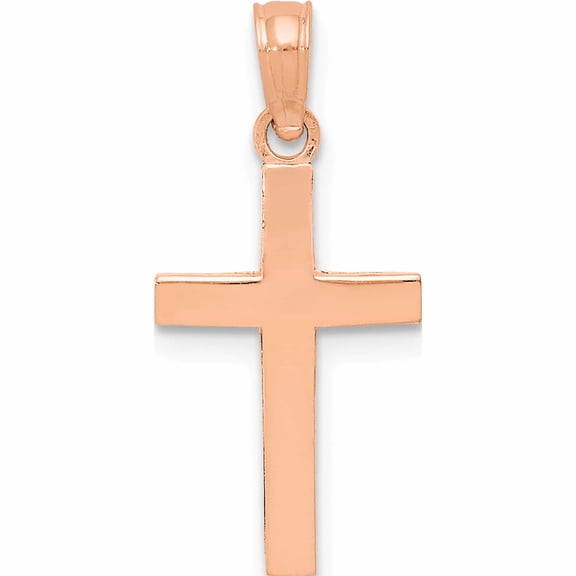 10K Rose Gold Polished Cross Pendant (23 X 10) Made In United States 10c3785r