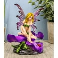 thumbnail image 7 of Ebros Blonde Fairy Petunia With Ladybug And Purple Iris Flower Blossom Statue 4.5"Tall, 7 of 7