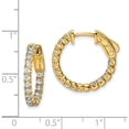 thumbnail image 5 of Sterling Silver Gold-Tone Cz In And Out Hoop Earrings (19.69 X 19.85) Made Indonesia qe7567y, 5 of 6