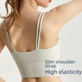 thumbnail image 3 of Camisola deportiva con tirantes finos para correr, con almohadilla fija integrada para el pecho, a prueba de golpes, de secado rápido, para la espalda y fitness, 3 of 6