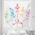 thumbnail image 1 of Colorful Tapestry, Colorful Bird Houses Nest with Flying Birds on the Roof Branches Animal Life, Fabric Wall Hanging Decor for Bedroom Living Room Dorm, 5 Sizes, Multicolor, by Ambesonne, 1 of 1