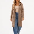 thumbnail image 6 of Brqkzdu Womens Long Cardigan Sweaters Hooded Open Front Oversized Ribbed Knit Cardigan Fall Loose Comfy Sweater Cardigan, 6 of 8