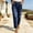 Dark Blue, variant on Jeans Pants Tapered for Womens Elastic Waist Straight Leg Jeans Casual Denim Cropped Pants with Pockets Blue M