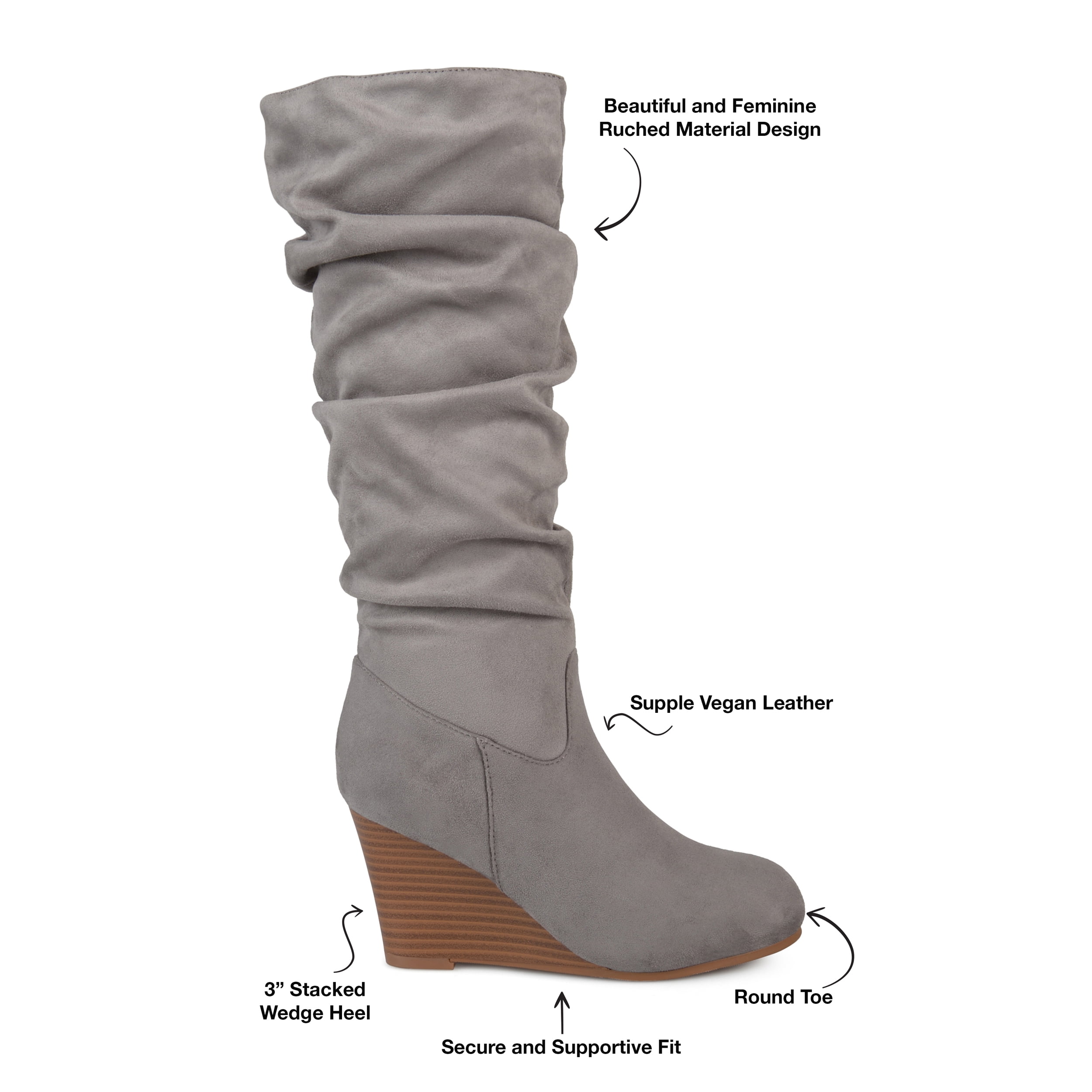 Journee Womens Haze Wedge Knee High Boots