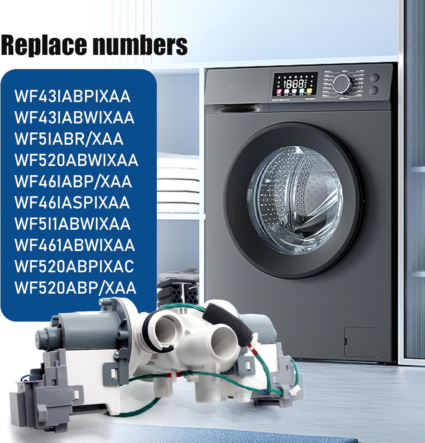 Aniceparthy Replacement Washer Double Drain Pump for Samsung DC97-15974C