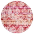 thumbnail image 4 of SAFAVIEH Montage Coriander Distressed Indoor/Outdoor Area Rug, Pink/Multi, 6'7" x 6'7" Round, 4 of 8