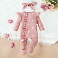 thumbnail image 4 of XIYNBAOK Baby Girls Jumpsuit Long Sleeve Floral Jumpsuits for Newborn Cute Trendy Romper Infant Soft Comfortable Rompers 0-6 Months Baby Daily Clothes, 4 of 9