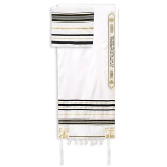 Holy Land Gifts 35110X 72 x 24 in. No.2256 Prayer Shawl Acrylic with Bag, Black