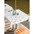 thumbnail image 3 of Square Outdoor Tablecloth with Umbrella Hole Geometric Bones Outside Table Cloth Waterproof Patio Table Cover Green Grey Modern Star Triangles Zipper Tablecloths for Picnic Party Camping 60x60 Inch, 3 of 8