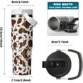 thumbnail image 3 of Brown Cow Print 30 oz Tumbler with Flip Straw - Insulated Water Bottle with Handle for School - Stainless Steel Cups with Lid - Birthday Gifts Idea - Hand Wash Only, 3 of 6