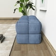 thumbnail image 3 of Luxerna Blue 36-inch Padded Natural Linen Box Weave Comfort Bench, 3 of 6