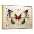 thumbnail image 2 of Designart "Butterfly Pattern in Orange and Blue" Animals Framed Wall Art - Modern Farmhouse Orange Butterfly Entryway Framed Wall Art Print, 2 of 6