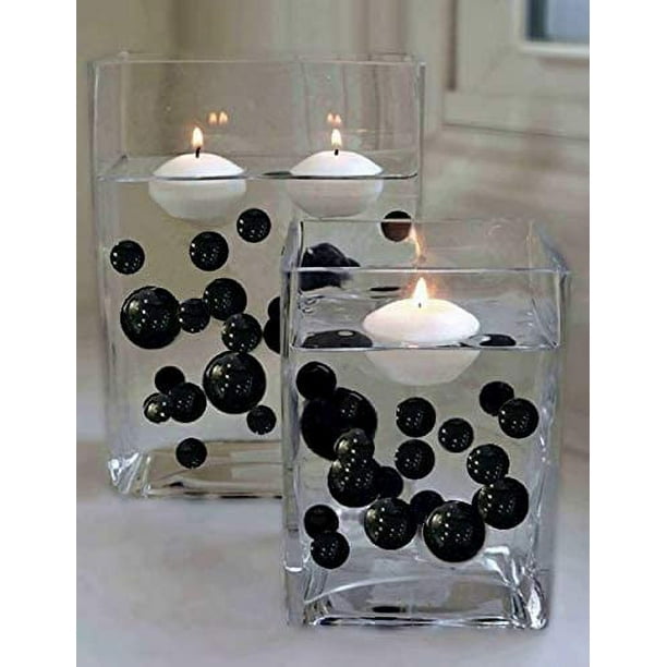 6 Packs Black PearlsShinyJumbo SizesNo HoleVase DecorationsTo