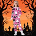 thumbnail image 2 of Tisuna Kids Halloween Pajamas Set For Girls Comfort Fit Cartoon Print Long Sleeve Crewneck Tops And Pants Sleepwear Toddler And Children Everyday Sleep Wear Set Size 7-8 Years Pink, 2 of 5