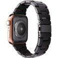 thumbnail image 2 of Compatible con Apple Watch Band 38 mm, 40 mm, 42 mm, 44 mm, pulsera fina y ligera de resina con hebilla de acero inoxidable de repuesto para iWatch Series 7, 6, 5, 4, 3, 2, 1 SE (negro/negro,, 2 of 7