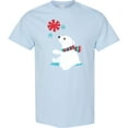 thumbnail image 3 of Inktastic Polar Bear, Bear with Scarf, Cute Bear, Snowflakes T-Shirt, 3 of 5