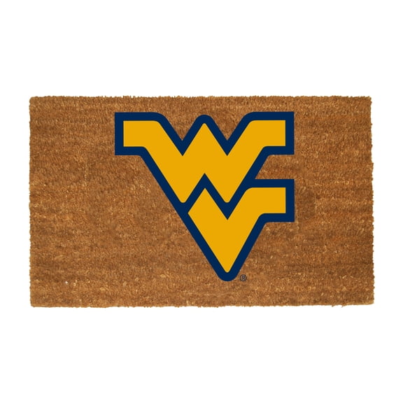 NCAA West Virginia Mountaineers 19.5x29.5 Inch Coir Fiber Door Mat with Flocked Team Logo