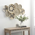 thumbnail image 2 of DecMode Brown Metal Plate Wall Decor with Black Patterns, 2 of 12