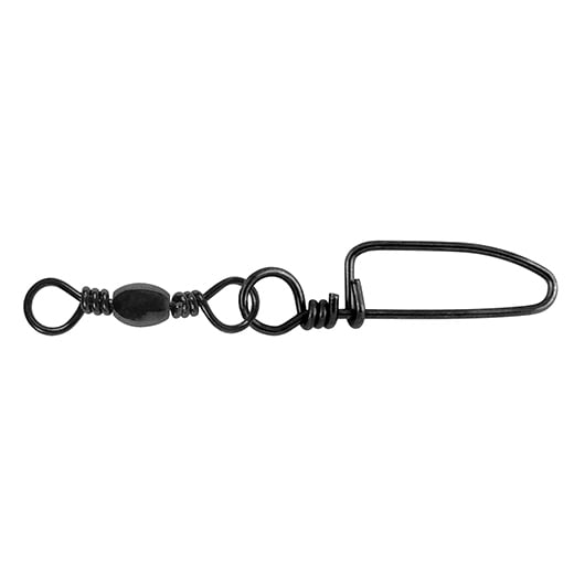 Tsunami Black Barrel Swivel with Coastlock Snap Size 5- 8 Pack, TS ...