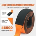 thumbnail image 2 of KFFKFF Rescue Pulling Belt 4" x 30', 46,500 lbs Tensile Capacity, Triple Strengthened Loop Bands, Tree Protector, Off-Road Hauling and Retrieval, Exceptional Climate Durability, 2 of 9