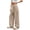 Khaki wide leg palazzo pants for women a1, variant on BRELIL Women's Wide Leg High Waisted Striped Flowy Lounge Pants Casual Loose Palazzo Trousers Baggy Sweatpants Vacation Beach Outfits, Khaki Free Size