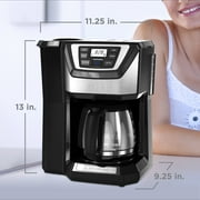 BLACK+DECKER 12-Cup Mill and Brew Programmable Coffee Maker with Built-in Grinder and Reusable Filter, CM5000B