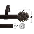 thumbnail image 5 of Urbanest Pinecone 3/4" Farmhouse Telescoping Curtain Rod – Adjustable Metal Window Curtain Rod with Decorative Finials, Heavy-Duty & Extendable Drapery Rod, 84"-120", Oil-ribbed Bronze (ORB), 5 of 6