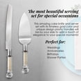 thumbnail image 3 of Homi Styles Wedding Cake Knife and Server Set | Plastic Faux Ivory Pearl filled Handles & Premium 420 Stainless Steel Blades | Cake Cutting Set for Wedding Cake, Birthdays, Anniversaries, Parties, 3 of 4