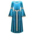 thumbnail image 4 of TiaoBug Robe Longue à Manches Évasées pour Filles Enfants, Robe de Princesse Médiévale, Robes Maxi Renaissance, Robes de Bal, Bleu Pâle 12, 4 of 7