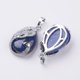 thumbnail image 2 of Collar con colgante de lágrima de lazuli y pavo real, con cierre de latón y adorno de platino., 2 of 2