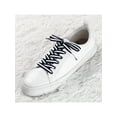 thumbnail image 6 of INSPIRE CHIC Women's Contrast Color Stripe Canvas Flat Shoelace 90cm/35.43' Blue-White-Blue, 6 of 6