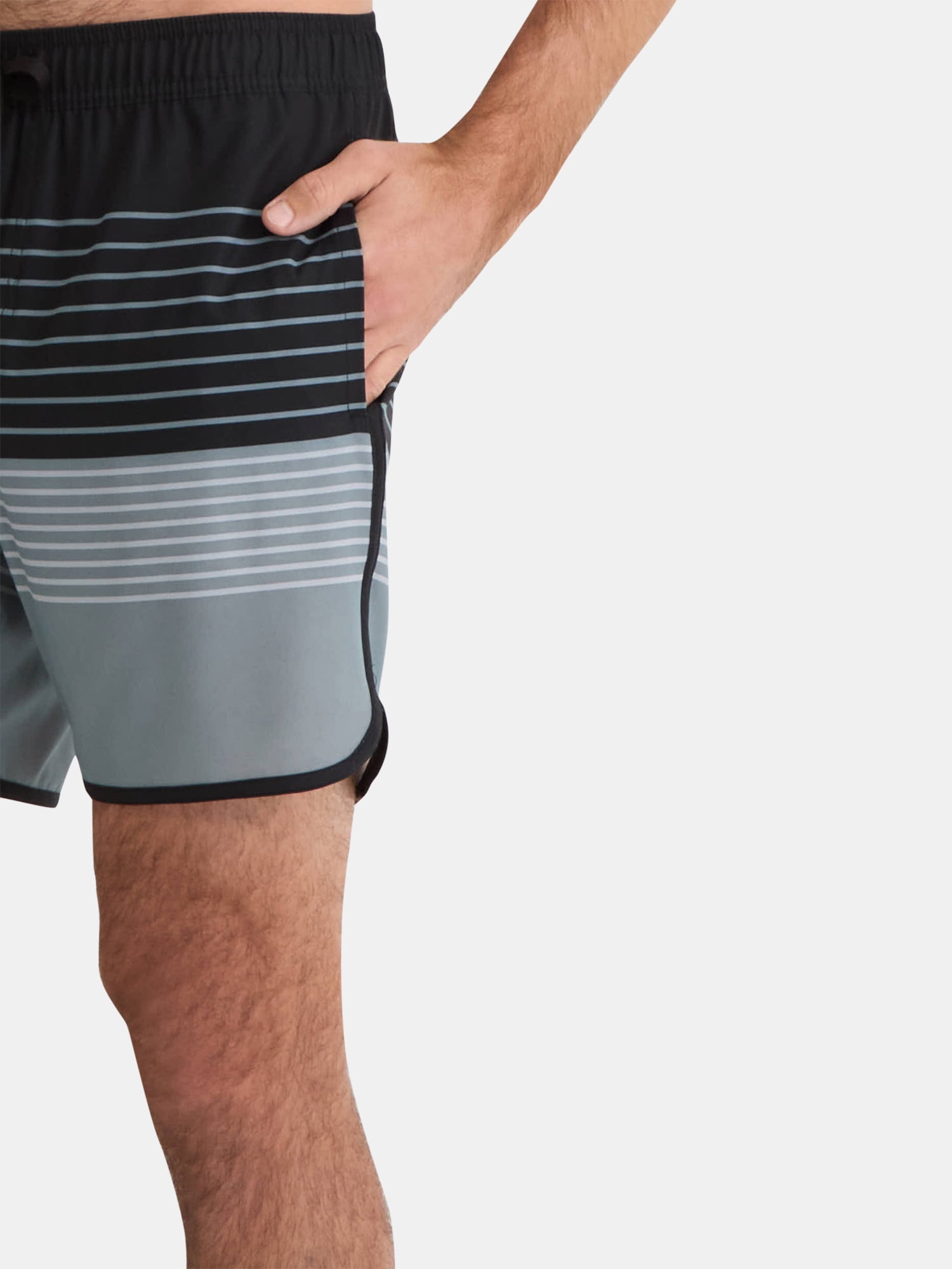 George Men's & Big Men's Dolphin Hem Swim Trunks, 7" Inseam, Size XS-3XL