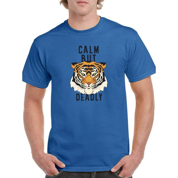 Calm But Deadly Tiger Art T-Shirt Men -Smartprints Designs, Male Small