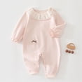 thumbnail image 2 of CAUYDY Newborn Girls Clothes Baby Romper Preemie Long Sleeved Pajamas Fall Winter Infant Girl Bodysuit Toddler Sleepers 3-6M 9-12M 18-24M Sizes 12-18 Months,Pink, 2 of 7