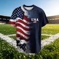 thumbnail image 2 of WEIWEN Mens 4th of July Graphic T-Shirts American Flag Shirts for Men USA 4th of July T-Shirt Memorial Day Patriotic Tee Tops Dark Blue, XXXXXXL, 2 of 3
