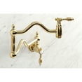 thumbnail image 3 of Kingston Brass KS2107TAL Tudor Two-Handle 1-Hole Wall Mount Pot Filler Faucet in Brushed Brass, 3 of 8